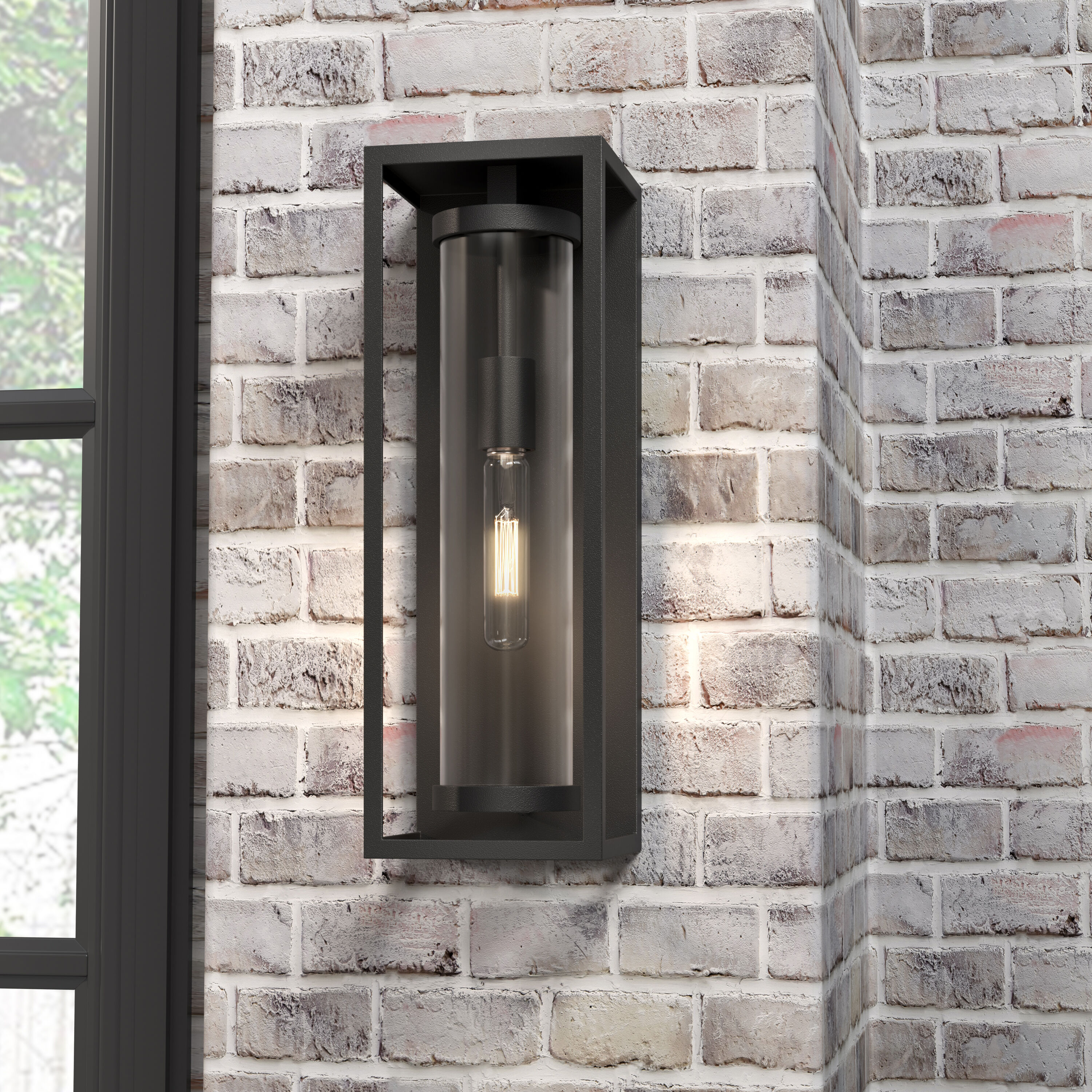 Caleb 1 Light 16.5 inch Textured Black Outdoor Wall Sconce
